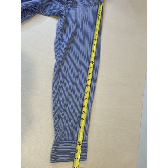 Polo Ralph Lauren Dress Shirt Mens XL 17 1/2 Blue White Button Up Pony - Picture 8 of 9